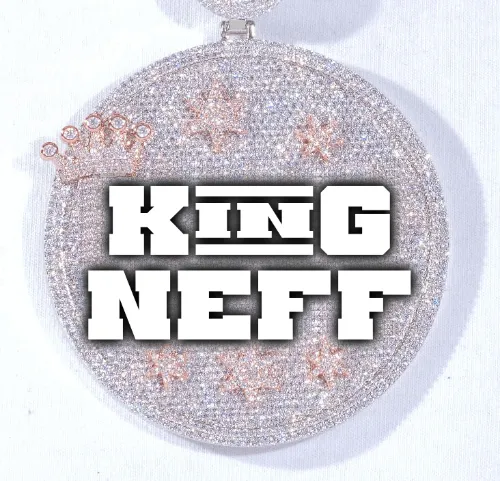 CUSTOM LETTER NECKLACE 3D BIG CROWN DISC sold by The GUU Shop