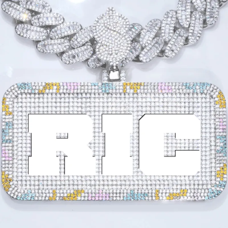 CUSTOM LETTER NECKLACE 3D COLORFUL SQUARE sold by The GUU Shop