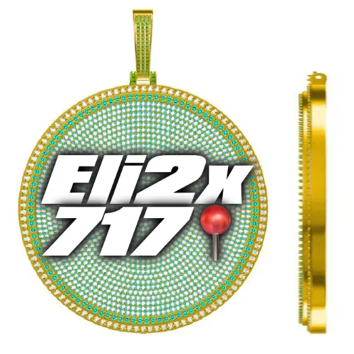 CUSTOM LETTER NECKLACE 3D BIG DISC sold by The GUU Shop