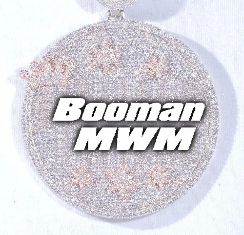 CUSTOM LETTER NECKLACE 3D BIG CROWN DISC sold by The GUU Shop