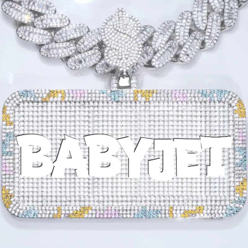 CUSTOM LETTER NECKLACE 3D COLORFUL SQUARE sold by The GUU Shop