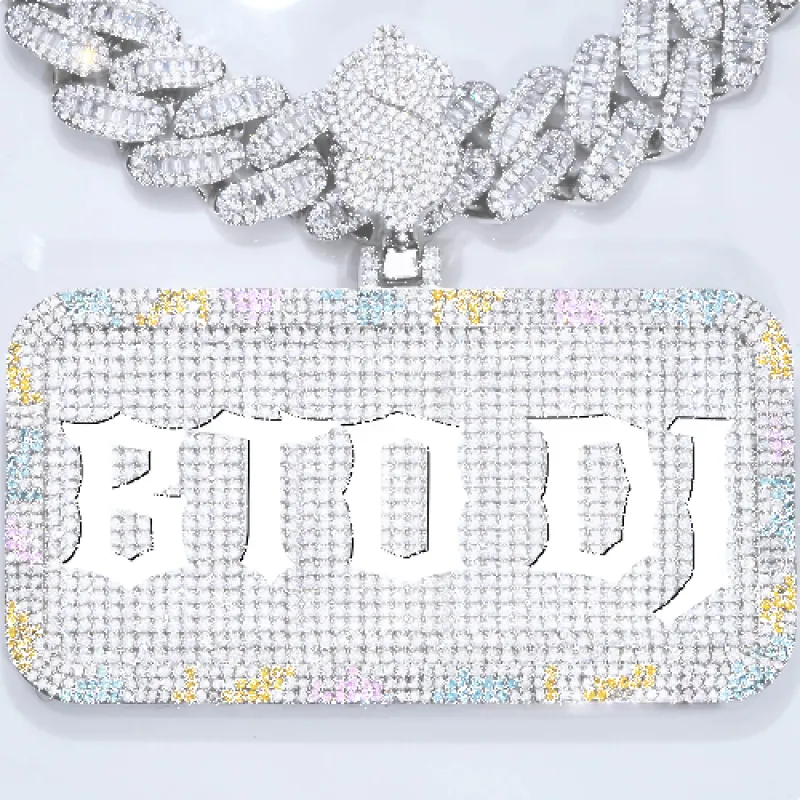 CUSTOM LETTER NECKLACE 3D COLORFUL SQUARE sold by The GUU Shop