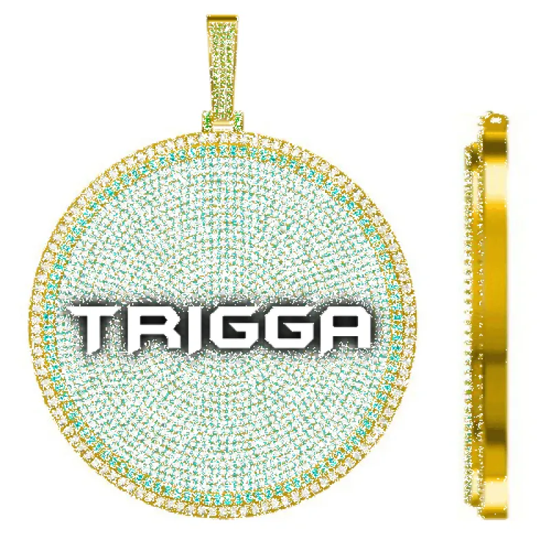 CUSTOM LETTER NECKLACE 3D BIG DISC sold by The GUU Shop