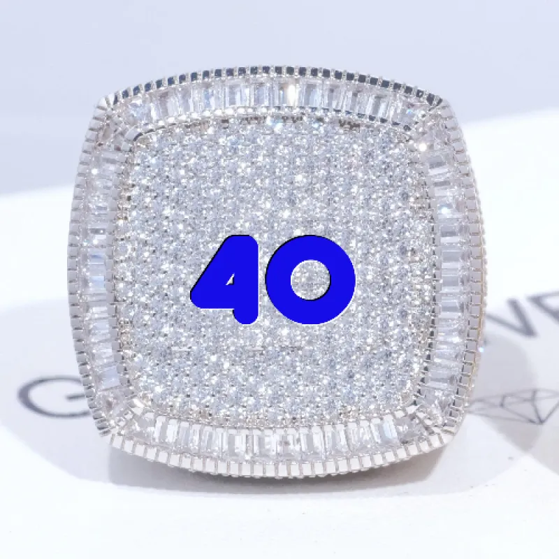 CUSTOM LETTER 3D ICED RING sold by The GUU Shop