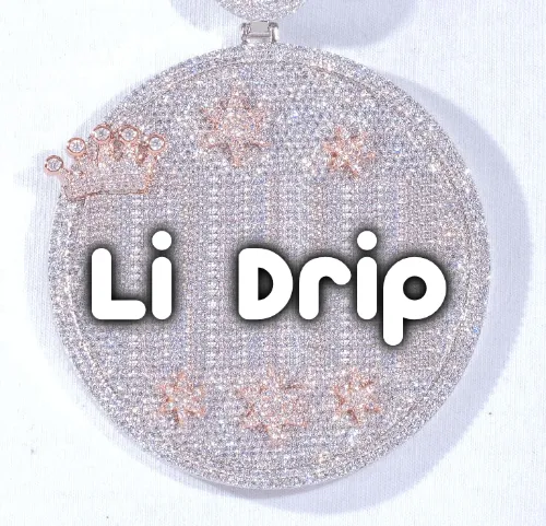 CUSTOM LETTER NECKLACE 3D BIG CROWN DISC sold by The GUU Shop