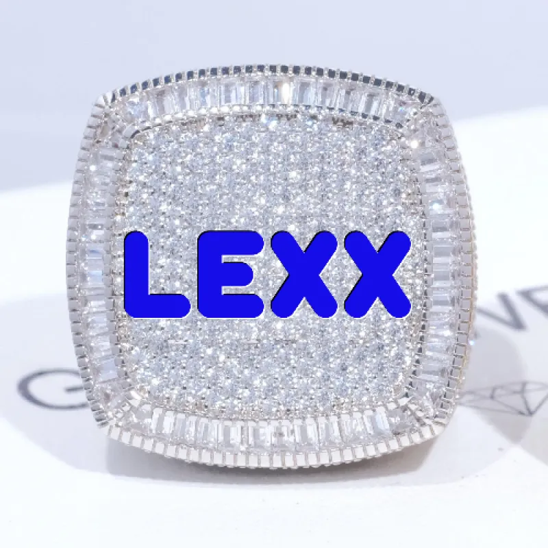 CUSTOM LETTER 3D ICED RING sold by The GUU Shop