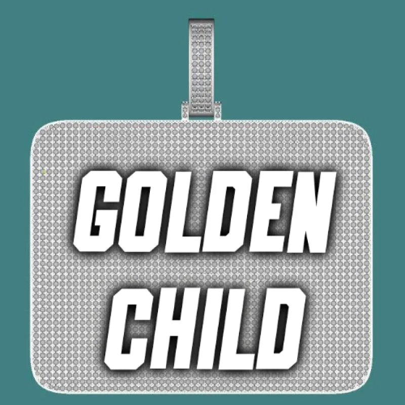 CUSTOM LETTER NECKLACE 3D BIG SQUARE sold by The GUU Shop