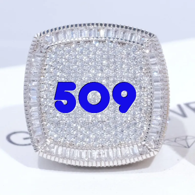 CUSTOM LETTER 3D ICED RING sold by The GUU Shop