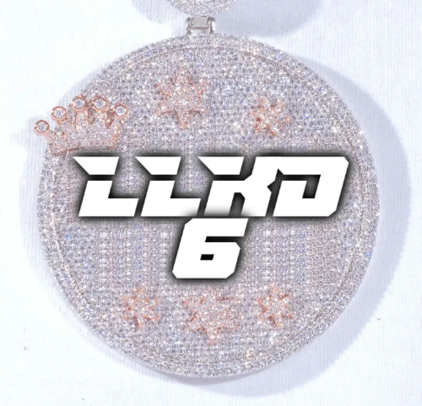 CUSTOM LETTER NECKLACE 3D BIG CROWN DISC made by The GUU Shop