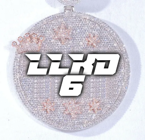 CUSTOM LETTER NECKLACE 3D BIG CROWN DISC sold by The GUU Shop