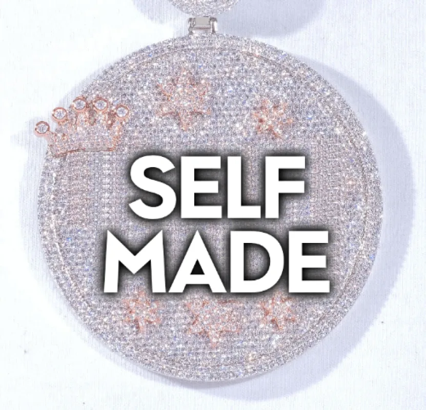 CUSTOM LETTER NECKLACE 3D BIG CROWN DISC sold by The GUU Shop