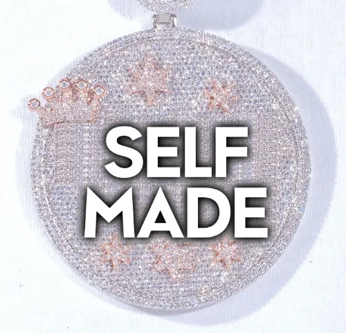 CUSTOM LETTER NECKLACE 3D BIG CROWN DISC sold by The GUU Shop