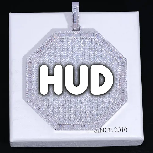 CUSTOM LETTER NECKLACE 3D BIG OCTAGON sold by The GUU Shop