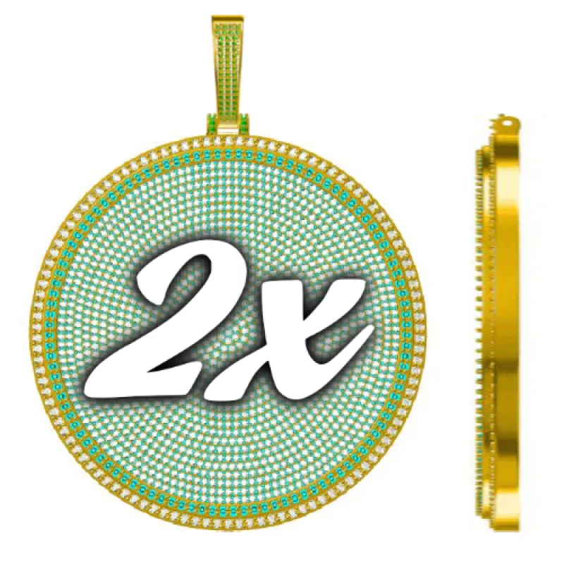 CUSTOM LETTER NECKLACE 3D BIG DISC sold by The GUU Shop