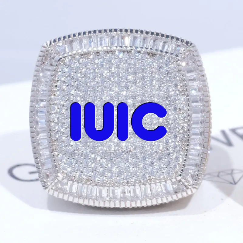 CUSTOM LETTER 3D ICED RING sold by The GUU Shop