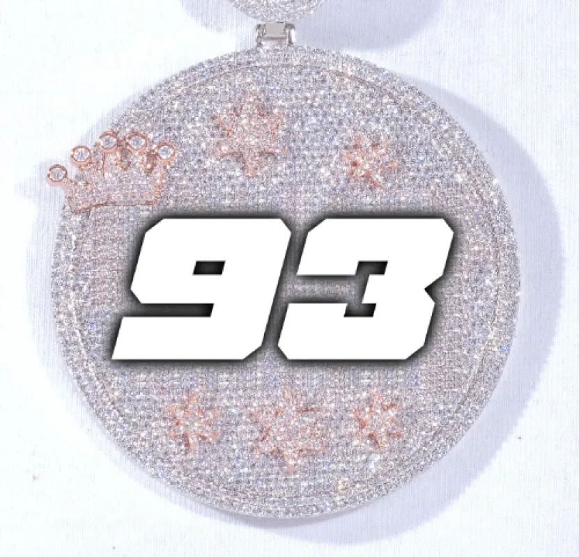 CUSTOM LETTER NECKLACE 3D BIG CROWN DISC sold by The GUU Shop