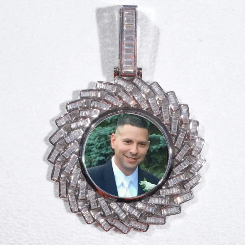 Large 3D Baguette Custom Picture Pendant sold by The GUU Shop