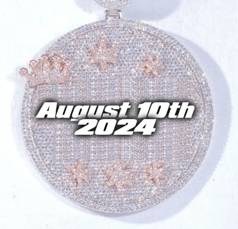 CUSTOM LETTER NECKLACE 3D BIG CROWN DISC sold by The GUU Shop