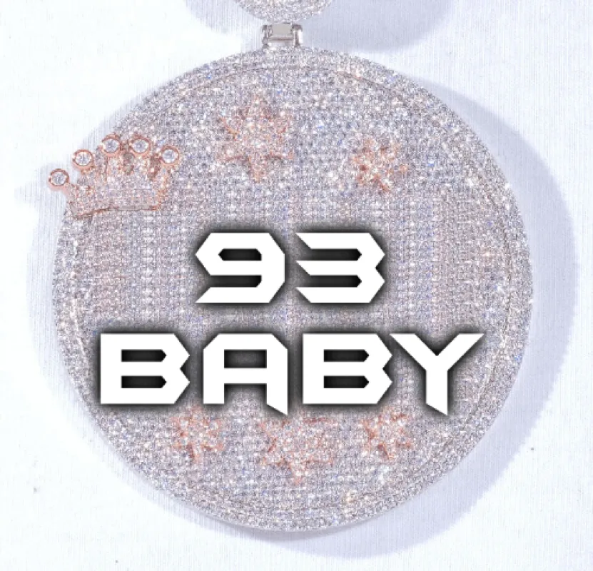 CUSTOM LETTER NECKLACE 3D BIG CROWN DISC sold by The GUU Shop