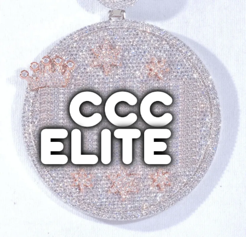 CUSTOM LETTER NECKLACE 3D BIG CROWN DISC sold by The GUU Shop