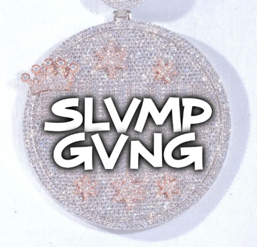 CUSTOM LETTER NECKLACE 3D BIG CROWN DISC sold by The GUU Shop