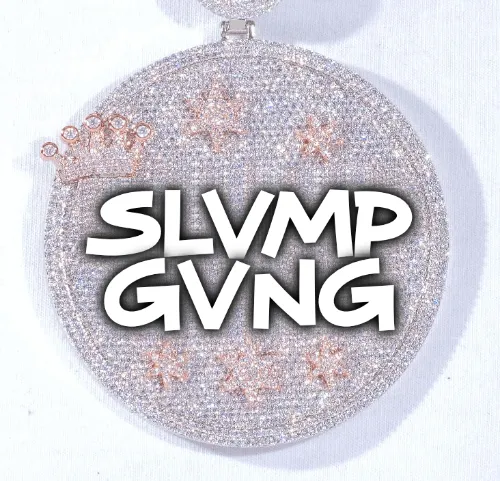 CUSTOM LETTER NECKLACE 3D BIG CROWN DISC sold by The GUU Shop