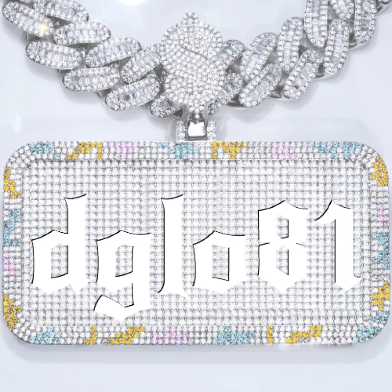 CUSTOM LETTER NECKLACE 3D COLORFUL SQUARE sold by The GUU Shop