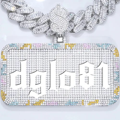 CUSTOM LETTER NECKLACE 3D COLORFUL SQUARE sold by The GUU Shop