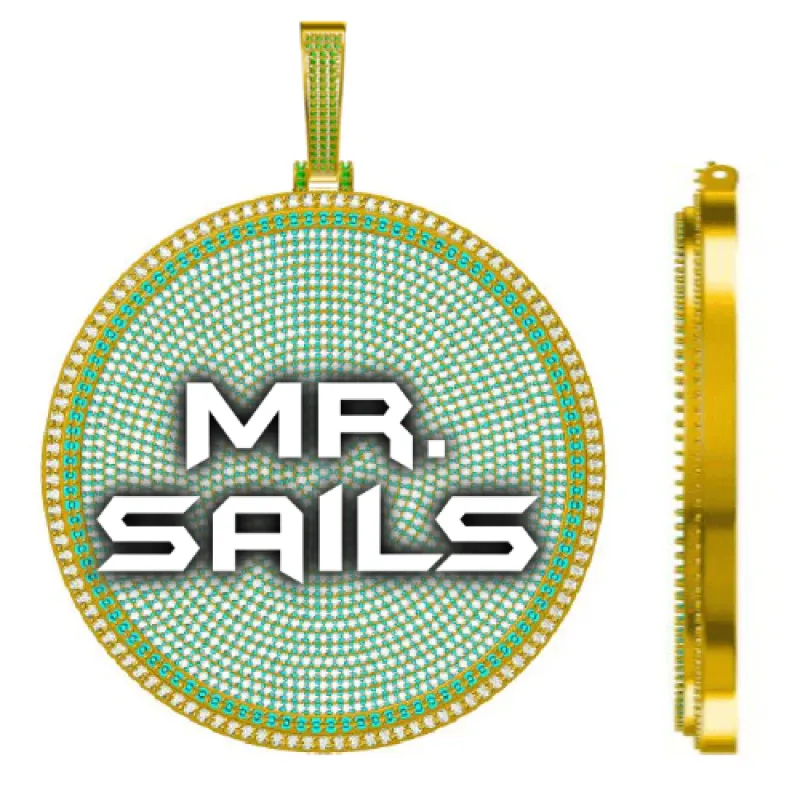 CUSTOM LETTER NECKLACE 3D BIG DISC sold by The GUU Shop