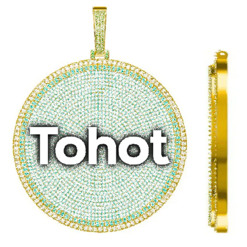 CUSTOM LETTER NECKLACE 3D BIG DISC sold by The GUU Shop