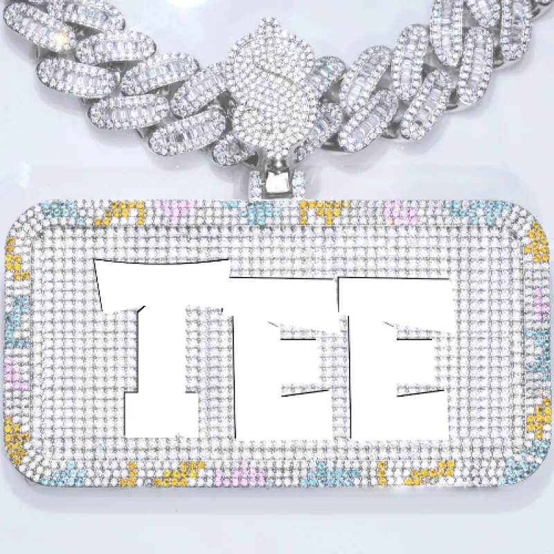 CUSTOM LETTER NECKLACE 3D COLORFUL SQUARE sold by The GUU Shop