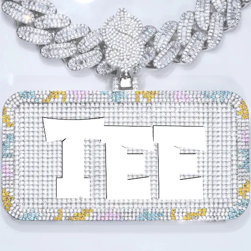 CUSTOM LETTER NECKLACE 3D COLORFUL SQUARE sold by The GUU Shop