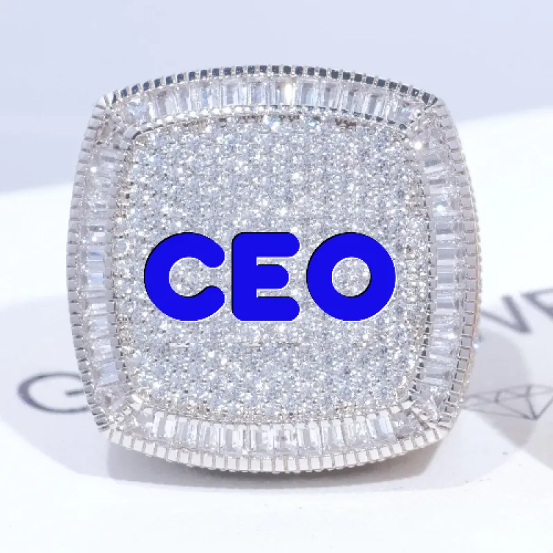 CUSTOM LETTER 3D ICED RING sold by The GUU Shop