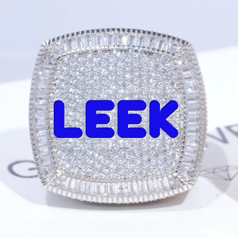 CUSTOM LETTER 3D ICED RING sold by The GUU Shop
