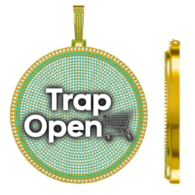 CUSTOM LETTER NECKLACE 3D BIG DISC sold by The GUU Shop