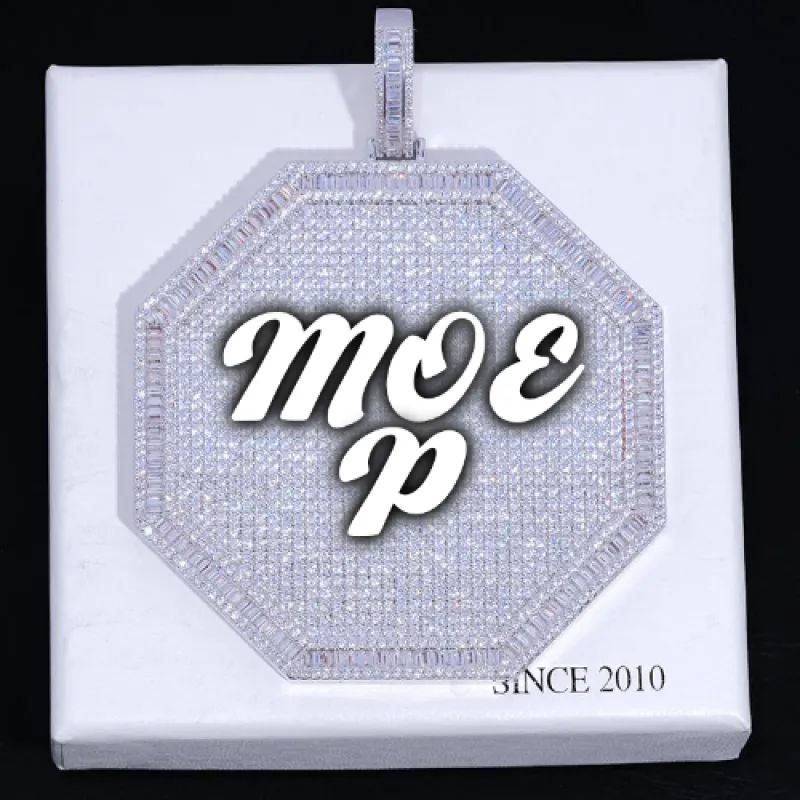 CUSTOM LETTER NECKLACE 3D BIG OCTAGON sold by The GUU Shop
