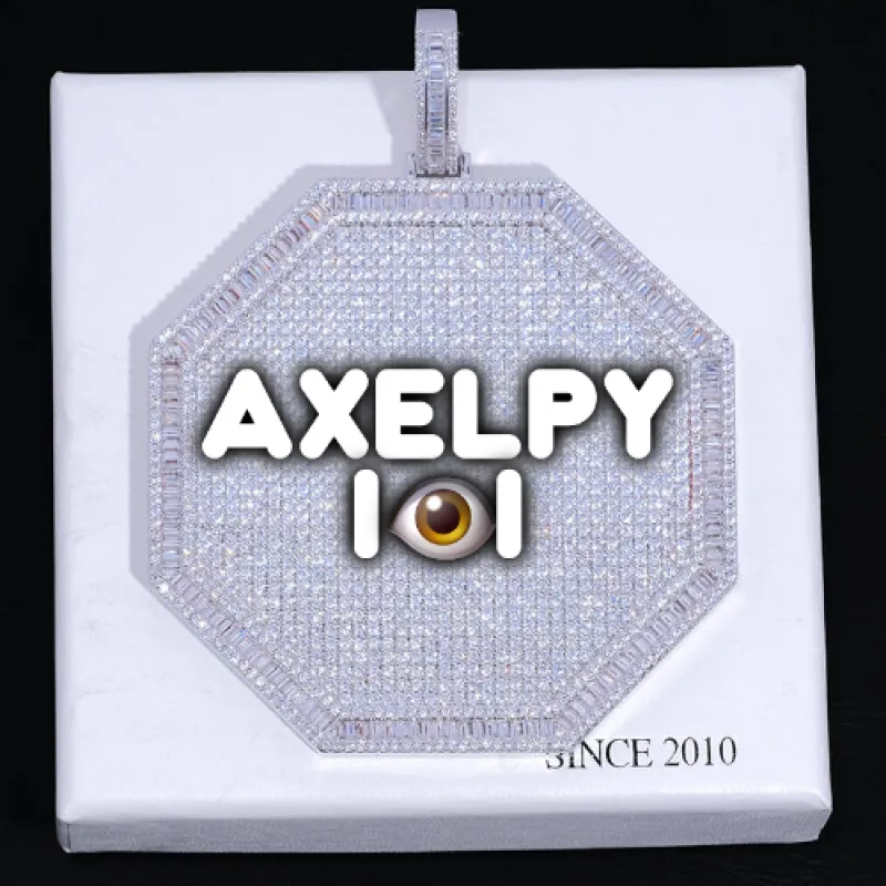 CUSTOM LETTER NECKLACE 3D BIG OCTAGON sold by The GUU Shop