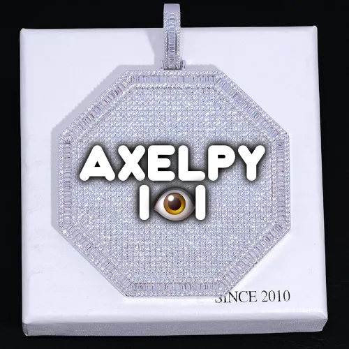 CUSTOM LETTER NECKLACE 3D BIG OCTAGON sold by The GUU Shop