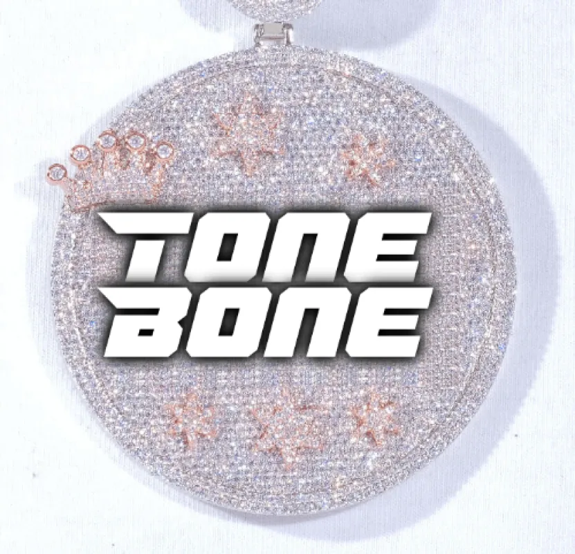 CUSTOM LETTER NECKLACE 3D BIG CROWN DISC sold by The GUU Shop