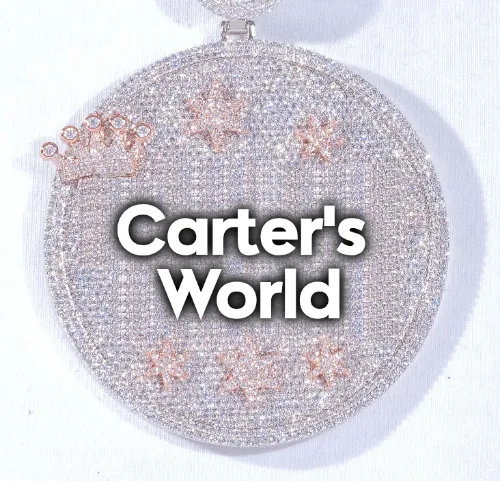 CUSTOM LETTER NECKLACE 3D BIG CROWN DISC sold by The GUU Shop