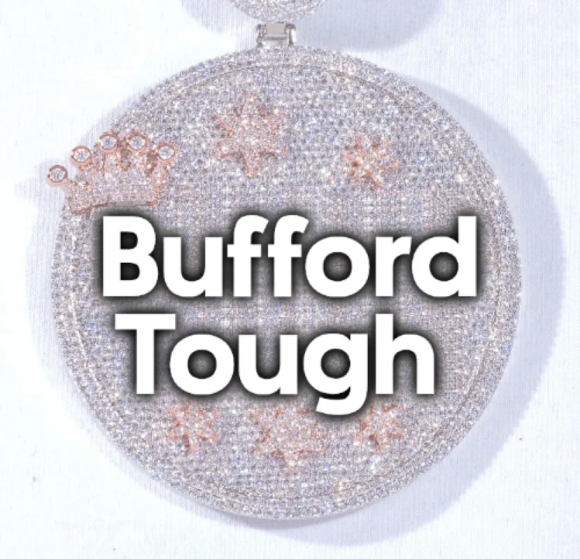 CUSTOM LETTER NECKLACE 3D BIG CROWN DISC sold by The GUU Shop