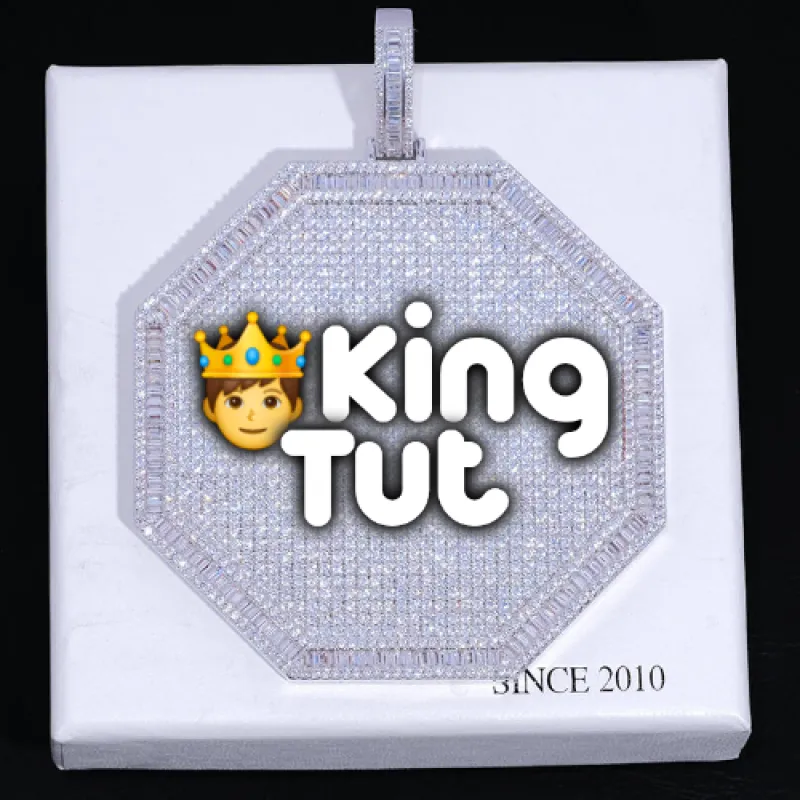 CUSTOM LETTER NECKLACE 3D BIG OCTAGON sold by The GUU Shop