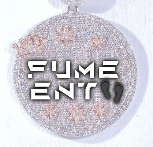 CUSTOM LETTER NECKLACE 3D BIG CROWN DISC sold by The GUU Shop