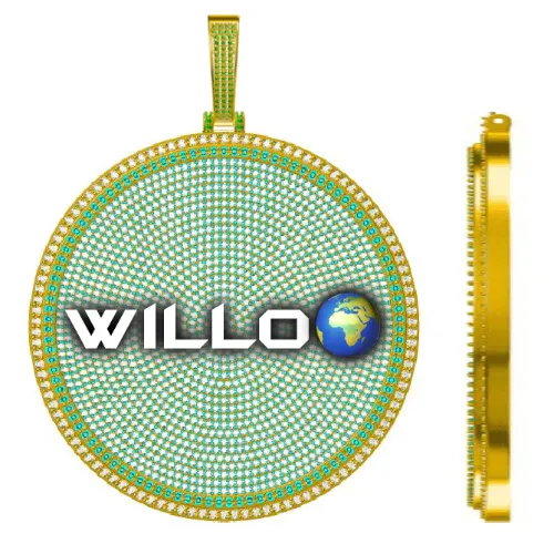 CUSTOM LETTER NECKLACE 3D BIG DISC sold by The GUU Shop