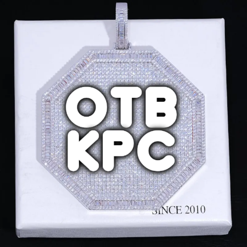 CUSTOM LETTER NECKLACE 3D BIG OCTAGON sold by The GUU Shop