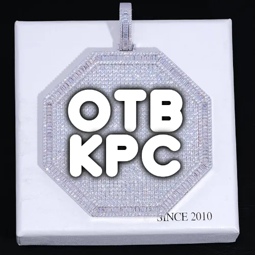 CUSTOM LETTER NECKLACE 3D BIG OCTAGON sold by The GUU Shop