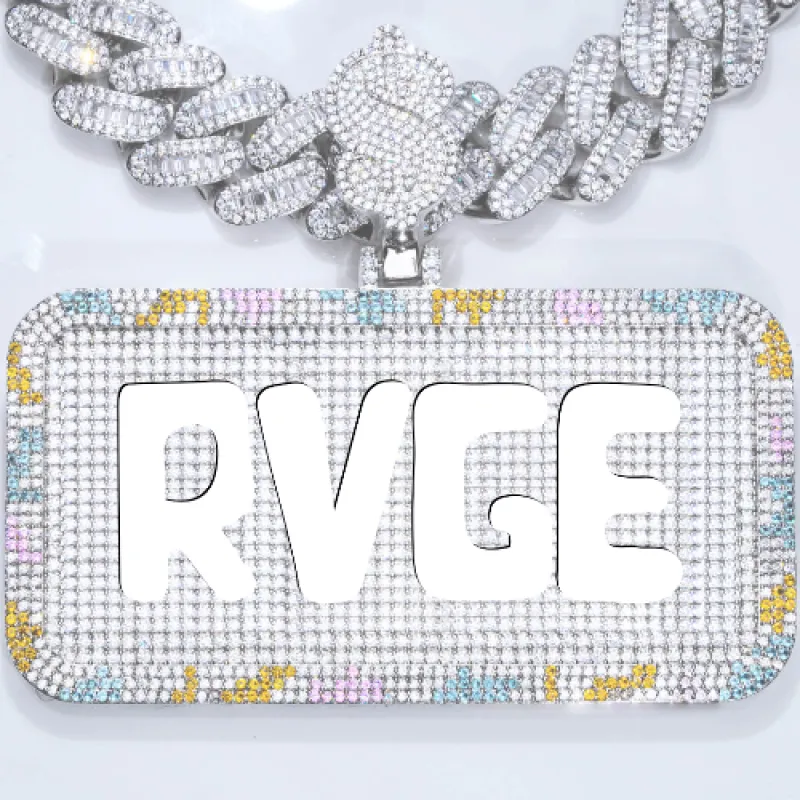 CUSTOM LETTER NECKLACE 3D COLORFUL SQUARE sold by The GUU Shop