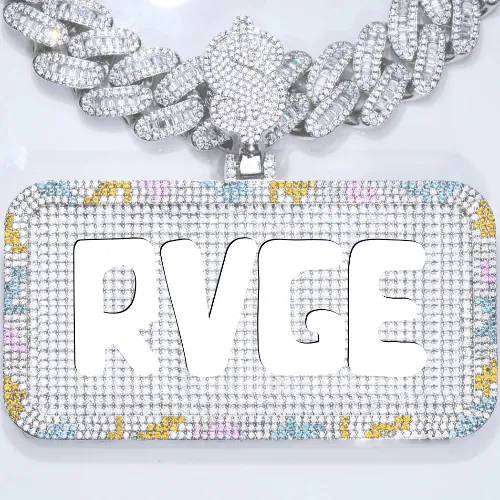 CUSTOM LETTER NECKLACE 3D COLORFUL SQUARE sold by The GUU Shop