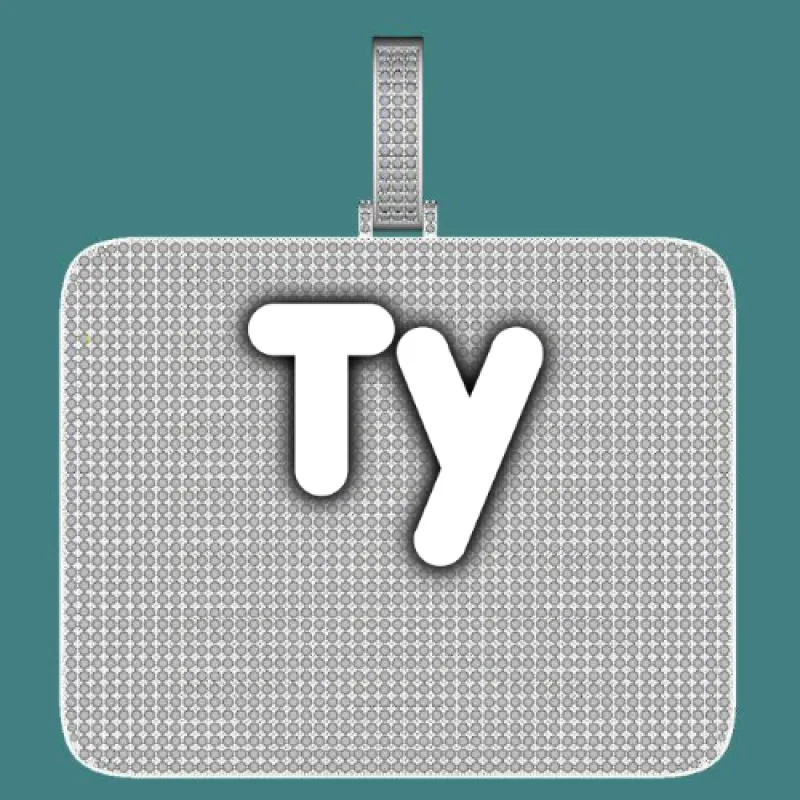 CUSTOM LETTER NECKLACE 3D BIG SQUARE sold by The GUU Shop