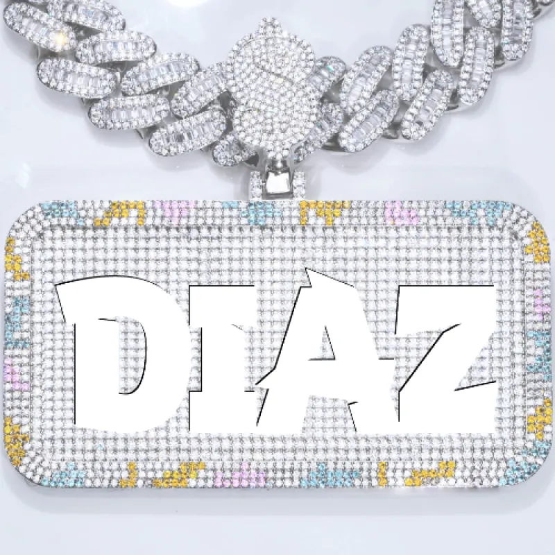 CUSTOM LETTER NECKLACE 3D COLORFUL SQUARE sold by The GUU Shop